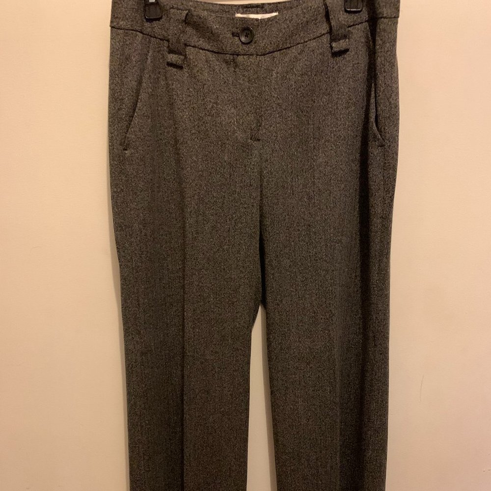 Charcoal Herringbone wide-straight leg pants (Size 8)